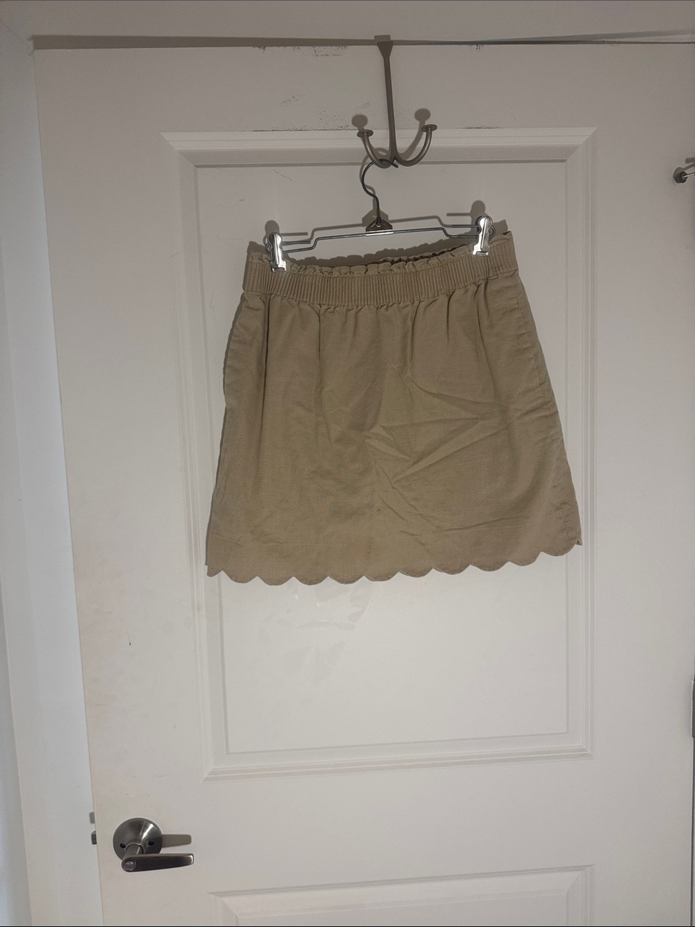 J. Crew Beige Scalloped Hem Mini Skirt